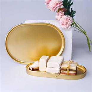 Selim Victoria Oval Tepsi Küçük Altın 125ALT11RS 