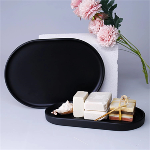 Selim Victoria Oval Tepsi Küçük Siyah 125SYH11RS 