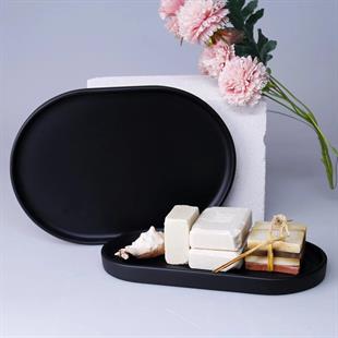 Selim Victoria Oval Tepsi Küçük Siyah 125SYH11RS 