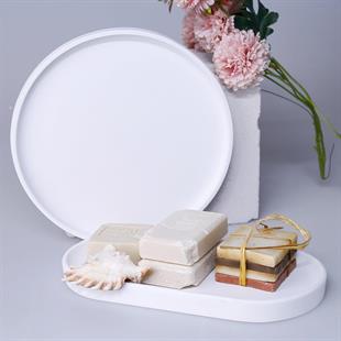 Selim Victoria Yuvarlak Tepsi Beyaz 126BYZ11RS 