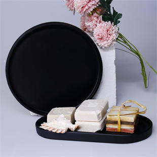 Selim Victoria Yuvarlak Tepsi Siyah 126SYH11RS 