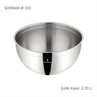 Sofram Çelik Derin Karıştırma Kabı Kase 20 Cm 2,70 Litre 