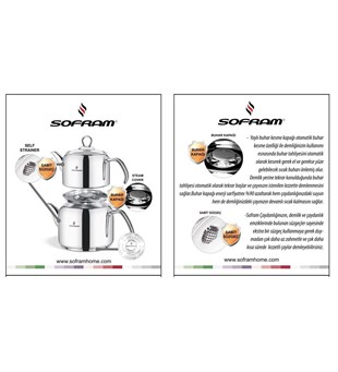 Sofram Soft Minti Boy Çelik Çaydanlık 130 Minti Size 