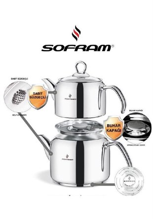 Sofram Soft Orta Boy Çelik Çaydanlık 160 Medium Size 
