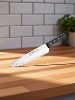 Sürbisa 61080 Oluklu Sürmene Şef Aşçı Bıçağı Pimli Sap 20 Cm 