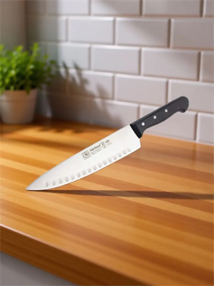 Sürbisa 61080 Oluklu Sürmene Şef Aşçı Bıçağı Pimli Sap 20 Cm 