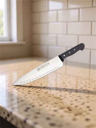 Sürbisa 61080 Oluklu Sürmene Şef Aşçı Bıçağı Pimli Sap 20 Cm 