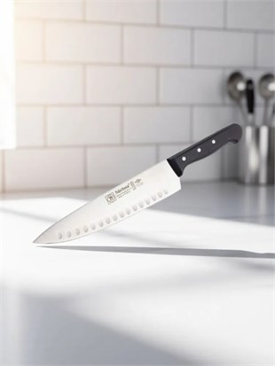 Sürbisa 61090 Oluklu Sürmene Şef Bıçağı Pimli Sap 22 Cm 