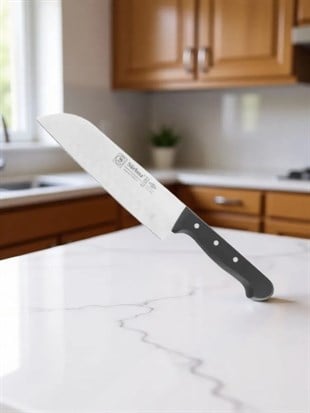 Sürbisa 61095 Oluklu Santoku Sürmene Şef Aşçı Bıçağı Pimli Sap 19 Cm 