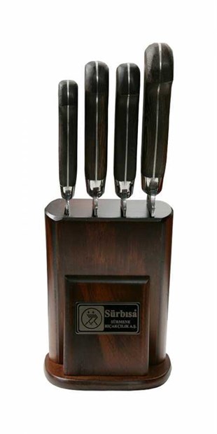 Sürbisa 61502-YM Yöresel Model Sürmene Eskitme Mutfak Bıçak Seti Pimli Sap 