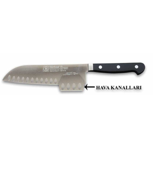 Sürbisa 61950 Sıcak Dövme Oluklu Santoku Şef Aşçı Sürmene Bıçağı 18 Cm 