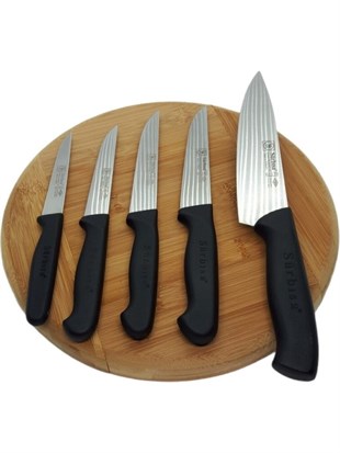 Sürbisa Sürmene 5 Parça Bıçak Seti Siyah