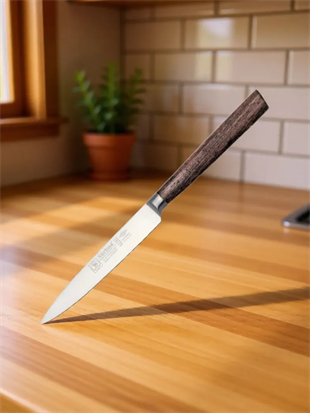 Sürbisa Sürmene 61303 Sıcak Dövme Mutfak Bıçağı Zeytin Saplı Ahşap 12 Cm 