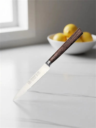 Sürbisa Sürmene 61303 Sıcak Dövme Mutfak Bıçağı Zeytin Saplı Ahşap 12 Cm 