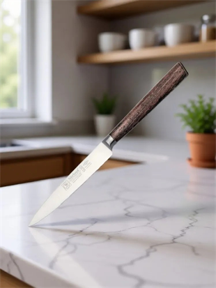 Sürbisa Sürmene 61303 Sıcak Dövme Mutfak Bıçağı Zeytin Saplı Ahşap 12 Cm 