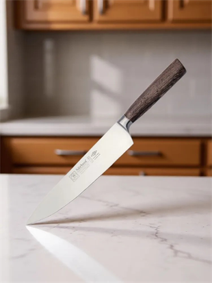 Sürbisa Sürmene 61340 Sıcak Dövme Şef Bıçağı Zeytin Saplı Ahşap 22,5 Cm 
