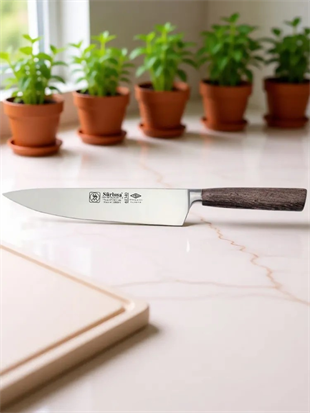 Sürbisa Sürmene 61340 Sıcak Dövme Şef Bıçağı Zeytin Saplı Ahşap 22,5 Cm 