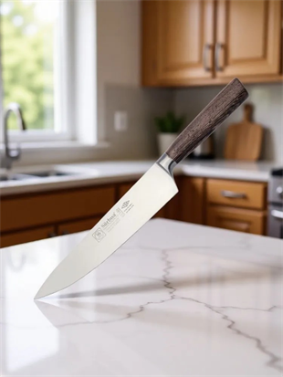 Sürbisa Sürmene 61340 Sıcak Dövme Şef Bıçağı Zeytin Saplı Ahşap 22,5 Cm 