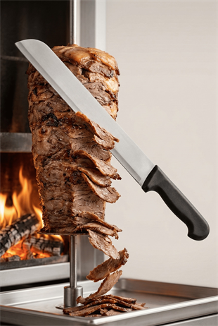 Sürmene Döner Bıçağı Kaşar ve Kavurma Bıçak Paslanmaz Çelik 48 Cm Dönerci Bıçağı Sürbisa 61633 