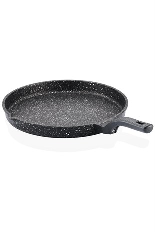 Taç Döküm Granit Balık Tavası Kapaklı Hamsi Tava 34 Cm 