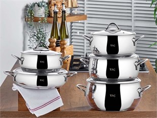 Taç Master Steel İndüksiyon Tabanlı 10 Parça Çelik Tencere Seti 