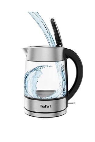 Tefal 1,7 Litre Paslanmaz Çelik Işıklı Cam Kettle 
