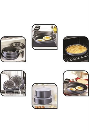 Tefal Ingenio Titanium Elegance Orta Tava ve Tencere Seti - 8 Parça 