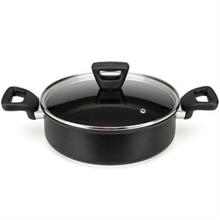 Tefal Titanium 3X Force 24 Cm Cam Kapaklı Kısa Tencere 2100134009 