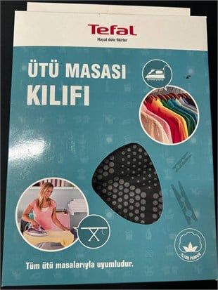 Tefal Ütü Masası Kılıfı Bezi Örtüsü Keçeli %100 Pamuk Yüksek Buhar Geçirgenliği 140x52 cm Dayanıklı Kumaş 