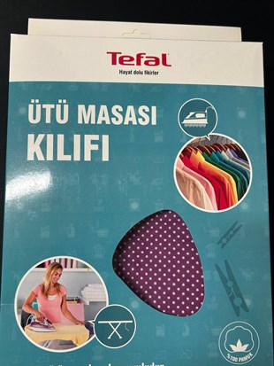 Tefal Ütü Masası Kılıfı Bezi Örtüsü Keçeli %100 Pamuk Yüksek Buhar Geçirgenliği 140x52 cm Dayanıklı Kumaş 