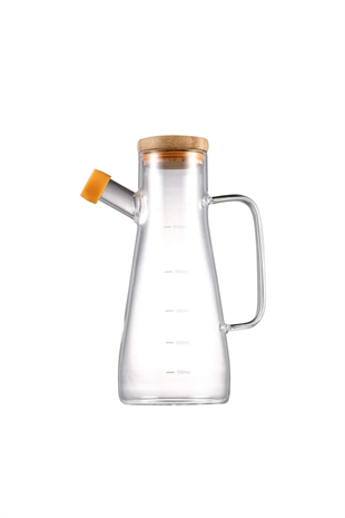 The Mia Ahşap Kapaklı Cam Yağdanlık 500 cc CAM0290 