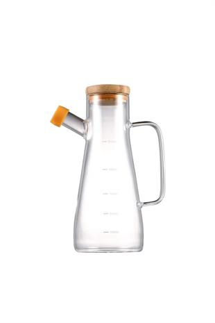 The Mia Ahşap Kapaklı Cam Yağdanlık 500 cc CAM0290 