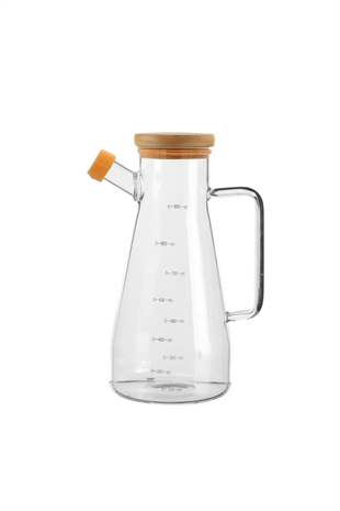 The Mia Ahşap Kapaklı Cam Yağdanlık 900 cc CAM0291 