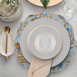 The Mia AZURE 24 Parça Yemek Seti - Bone Porselen DNR0004 