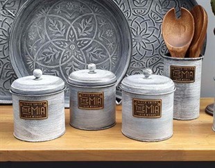 The Mia Çay Şeker Kahve Kavanozu 17 Cm - Stone STN0002 