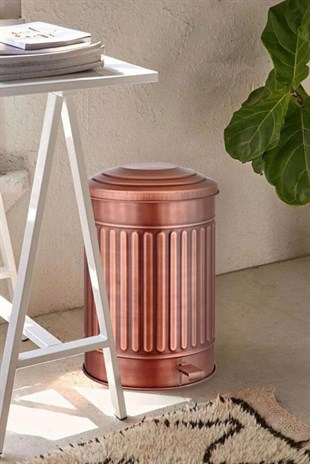 The Mia Çöp Kovası Mutfak Bakır Kaplama 37 Litre GLV0322 