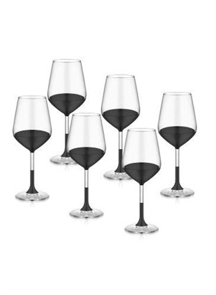 The Mia Dark Şarap Kadehi 6 Lı Set DRK0001 