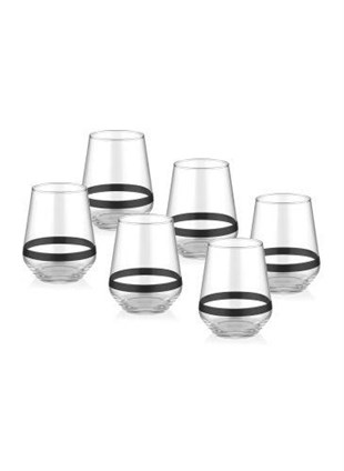 The Mia Dark Su Bardağı Kısa 6 Lı Set DRK0003 