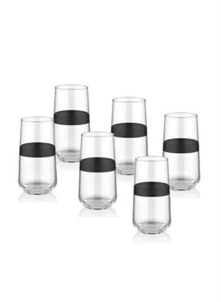 The Mia Dark Su Bardağı Uzun 6 Lı Set DRK0002 