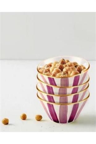 The Mia Fez 4lü Kase Seti - 10 cm Mor FEZ0033 