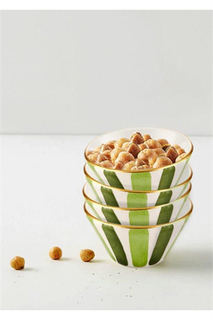 The Mia Fez 4lü Kase Seti - 10 cm Yeşil FEZ0024 