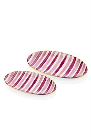 The Mia Fez Oval Servis 2li Set - 26cm & 29cm Mor FEZ0030 