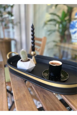 The Mia Galvin Tepsi Siyah 54x24 cm GLN0081 