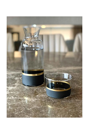 The Mia Glow Başucu Sürahisi - Siyah & Gold GLW0007 