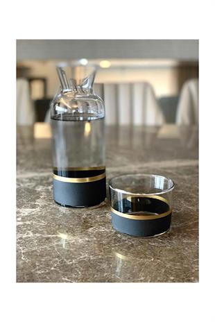 The Mia Glow Başucu Sürahisi - Siyah & Gold GLW0007 