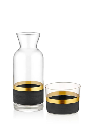 The Mia Glow Başucu Sürahisi - Siyah & Gold GLW0007 