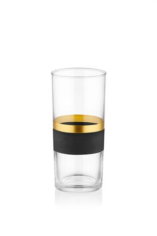 The Mia Glow Rakı Kadehi Siyah Gold 6lı Set GLW0008 