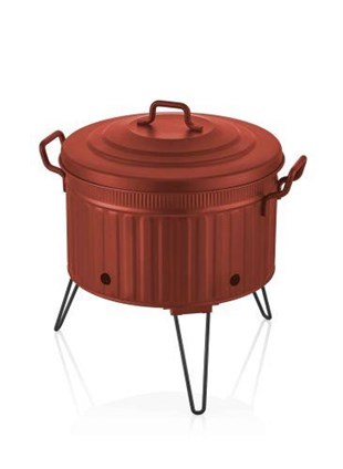 The Mia Mangal / Barbekü 38 x 35 x 35 Kırmızı GLV0699 