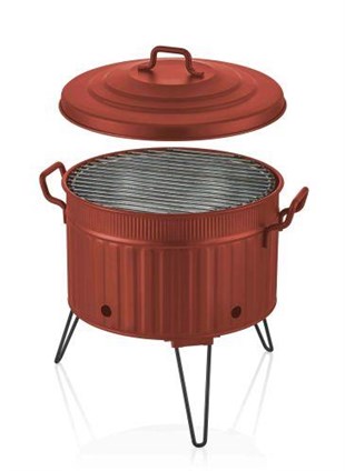 The Mia Mangal / Barbekü 38 x 35 x 35 Kırmızı GLV0699 