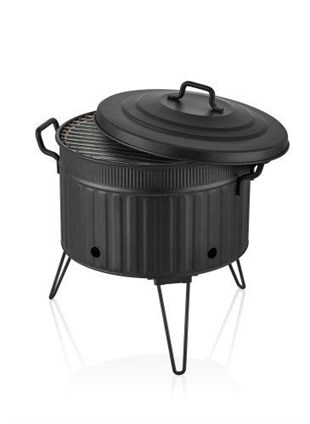 The Mia Mangal / Barbekü 38 x 35 x 35 Siyah GLV0698 